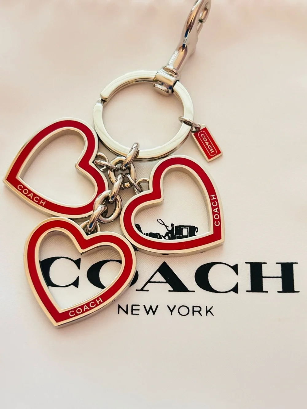 EXTREMELY RARE Coach Y2K Red Heart Keychain/ Bag Charm